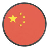 Patriottische hockey puck met vlag van China (Voorkant)
