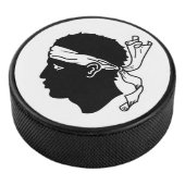 Patriottische hockey puck met vlag van Corsica (3/4)
