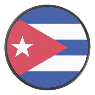 Patriottische hockey puck met vlag van Cuba
