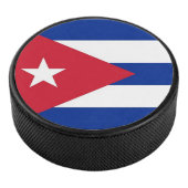 Patriottische hockey puck met vlag van Cuba (3/4)