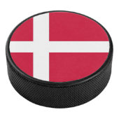 Patriottische hockey puck met vlag van Denemarken (3/4)