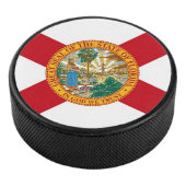 Patriottische hockey puck met vlag van Florida (3/4)