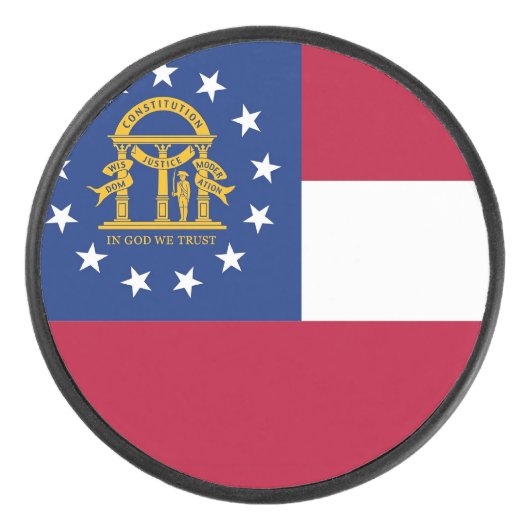 Patriottische hockey puck met vlag van Georgië (Voorkant)