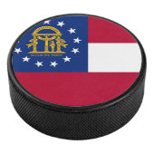 Patriottische hockey puck met vlag van Georgië (3/4)