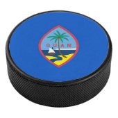 Patriottische hockey puck met vlag van Guam (3/4)