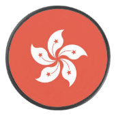 Patriottische hockey puck met vlag van Hong Kong (Voorkant)