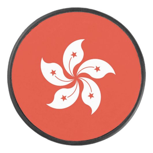 Patriottische hockey puck met vlag van Hong Kong (Voorkant)