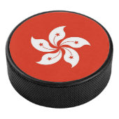 Patriottische hockey puck met vlag van Hong Kong (3/4)