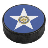 Patriottische hockey puck met vlag van Houston (3/4)