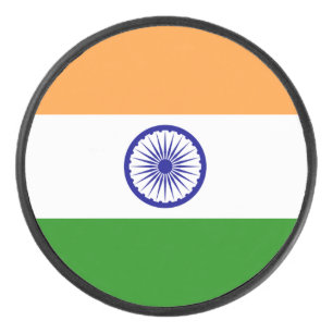 Patriottische hockey puck met vlag van India