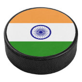 Patriottische hockey puck met vlag van India (3/4)