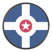 Patriottische hockey puck met vlag van Indianapoli (Voorkant)