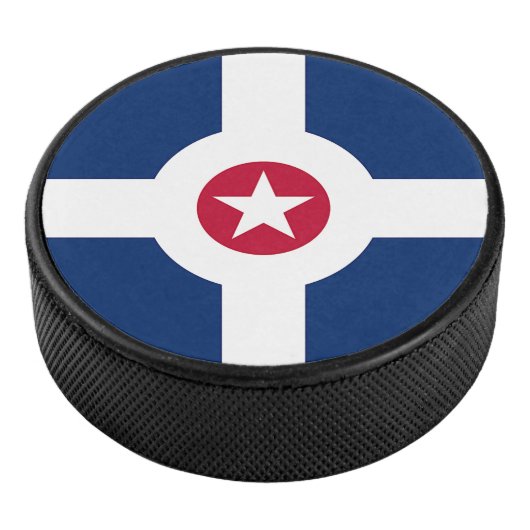 Patriottische hockey puck met vlag van Indianapoli (3/4)