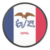 Patriottische hockey puck met vlag van Iowa (Voorkant)