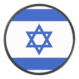 Patriottische hockey puck met vlag van Israël