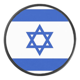 Patriottische hockey puck met vlag van Israël