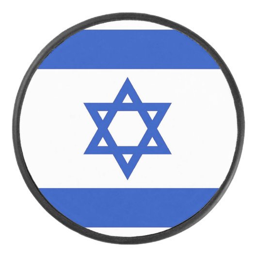 Patriottische hockey puck met vlag van Israël (Voorkant)