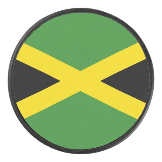 Patriottische hockey puck met vlag van Jamaica (Voorkant)
