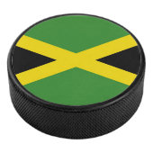 Patriottische hockey puck met vlag van Jamaica (3/4)