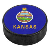 Patriottische hockey puck met vlag van Kansas (3/4)