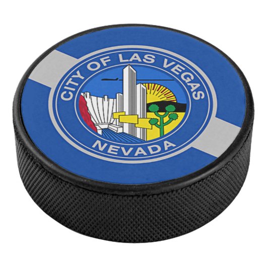 Patriottische hockey puck met vlag van Las Vegas. (3/4)