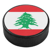 Patriottische hockey puck met vlag van Libanon (3/4)