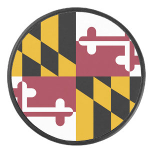 Patriottische hockey puck met vlag van Maryland