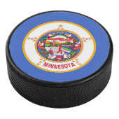 Patriottische hockey puck met vlag van Minnesota (3/4)