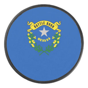 Patriottische hockey puck met vlag van Nevada