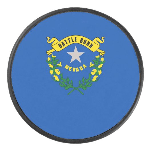 Patriottische hockey puck met vlag van Nevada (Voorkant)