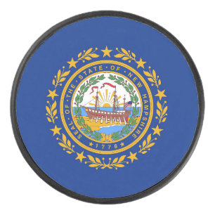 Patriottische hockey puck met vlag van New Hampshi