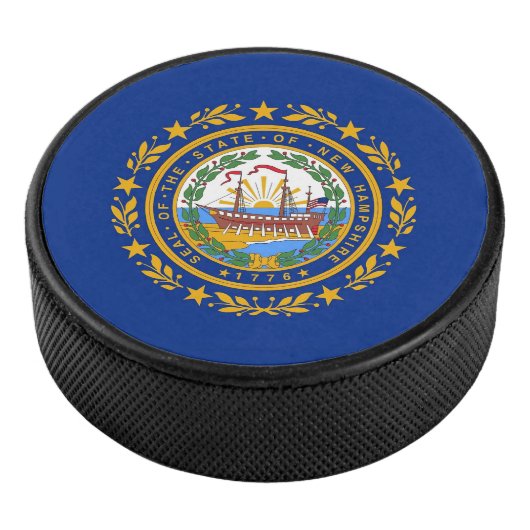 Patriottische hockey puck met vlag van New Hampshi (3/4)