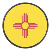 Patriottische hockey puck met vlag van New Mexico (Voorkant)