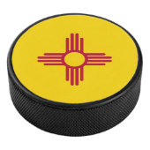 Patriottische hockey puck met vlag van New Mexico (3/4)