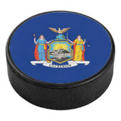 Patriottische hockey puck met vlag van New York (3/4)