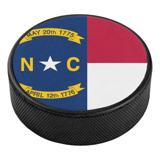 Patriottische hockey puck met vlag van North Carol (3/4)