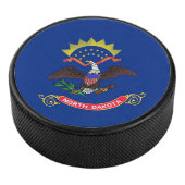 Patriottische hockey puck met vlag van North Dakot (3/4)