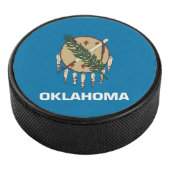 Patriottische hockey puck met vlag van Oklahoma St (3/4)