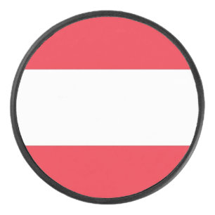 Patriottische hockey puck met vlag van Oostenrijk