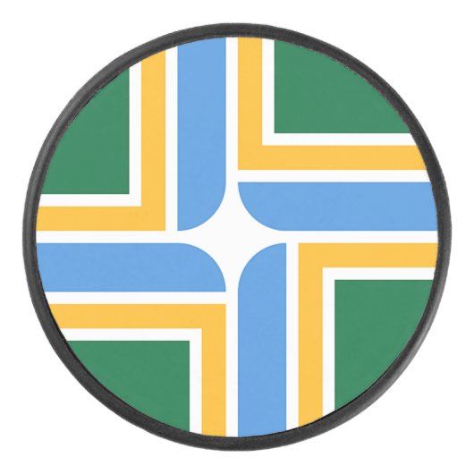 Patriottische hockey puck met vlag van Portland Ci (Voorkant)
