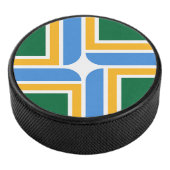 Patriottische hockey puck met vlag van Portland Ci (3/4)