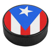 Patriottische hockey puck met vlag van Puerto Rico (3/4)