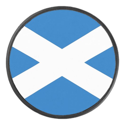 Patriottische hockey puck met vlag van Schotland (Voorkant)