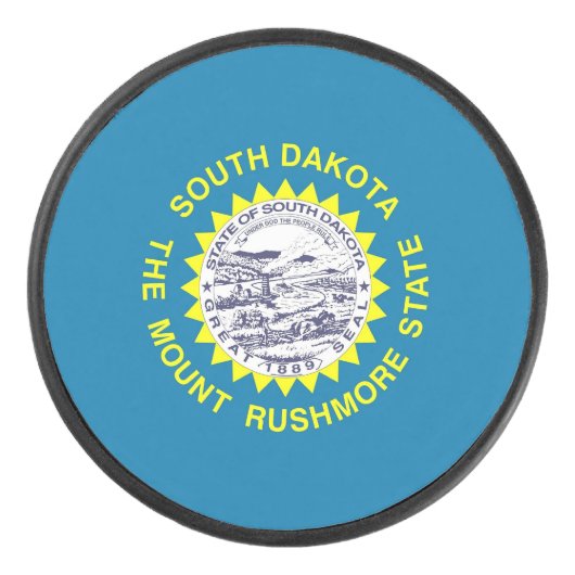 Patriottische hockey puck met vlag van South Dakot (Voorkant)