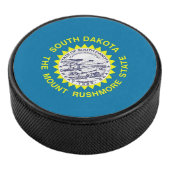 Patriottische hockey puck met vlag van South Dakot (3/4)