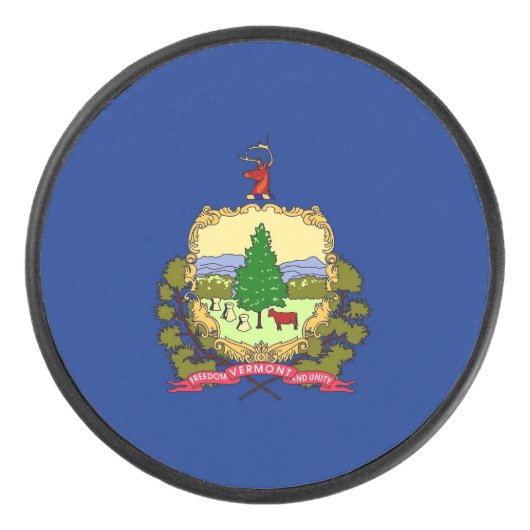 Patriottische hockey puck met vlag van Vermont (Voorkant)