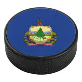Patriottische hockey puck met vlag van Vermont (3/4)