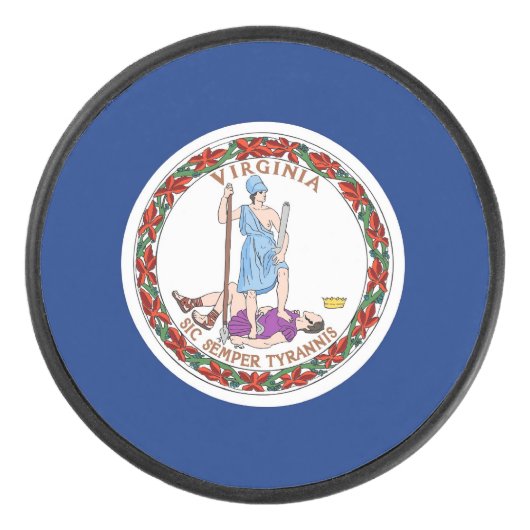 Patriottische hockey puck met vlag van Virginia (Voorkant)