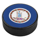 Patriottische hockey puck met vlag van Virginia (3/4)