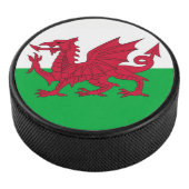 Patriottische hockey puck met vlag van Wales (3/4)